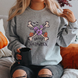 Moletom Feliz Halloween Pumpkins Floral