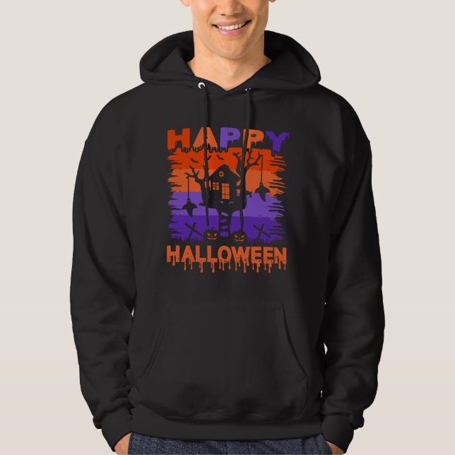 Moletom Feliz Halloween Roxo e Orange Treehouse (Frente)
