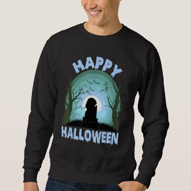 Moletom Feliz Halloween Scary Tombstone Witch (Frente)