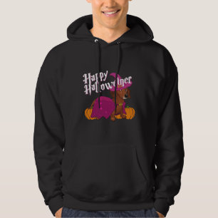 Moletom Feliz Halloweenie Doxie Dachshund Dog Witch Hat Pu