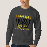 Moletom Feliz Hanukkah Menorah Black<br><div class="desc">Feliz Hanukkah Menorah Black</div>