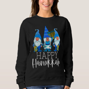 Moletom Feliz Hanukkah Três Gnomo Amante Gnomos Judaicos C