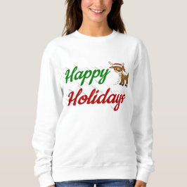 Moletom Feliz Holidays Reindeer Script de Natal