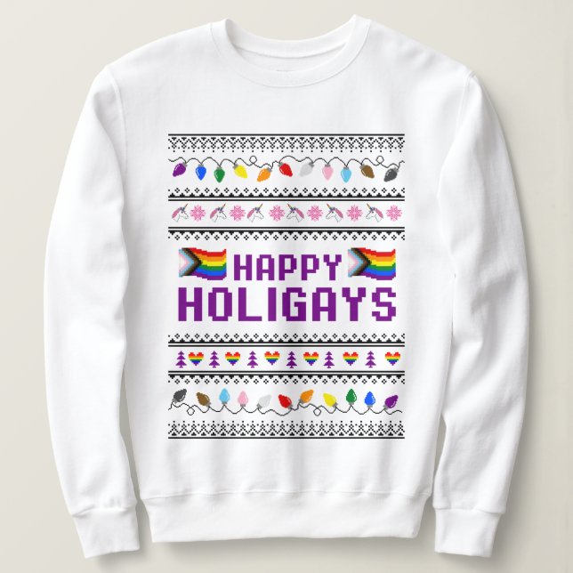 Moletom Feliz Holigays Progresso Orgulho Feio (Frente do Design)
