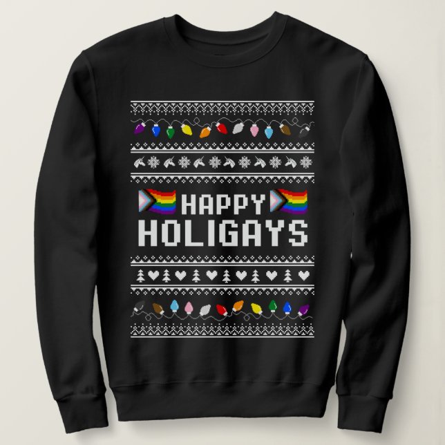 Moletom Feliz Holigays Progresso Orgulho Feio (Frente do Design)