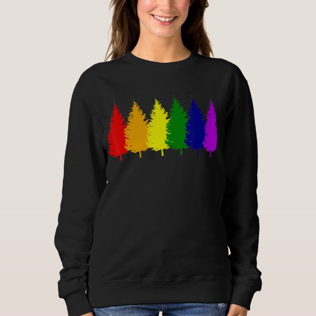 Moletom Feliz Holigays Rainbow Xmas Tree Holidays Se (Frente)