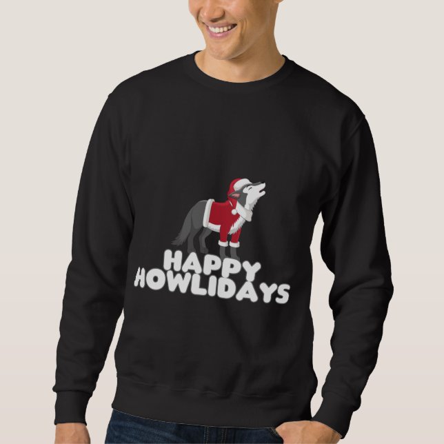 Moletom Feliz Howlidays - Cachorro de Lobo Feliz de Natal (Frente)