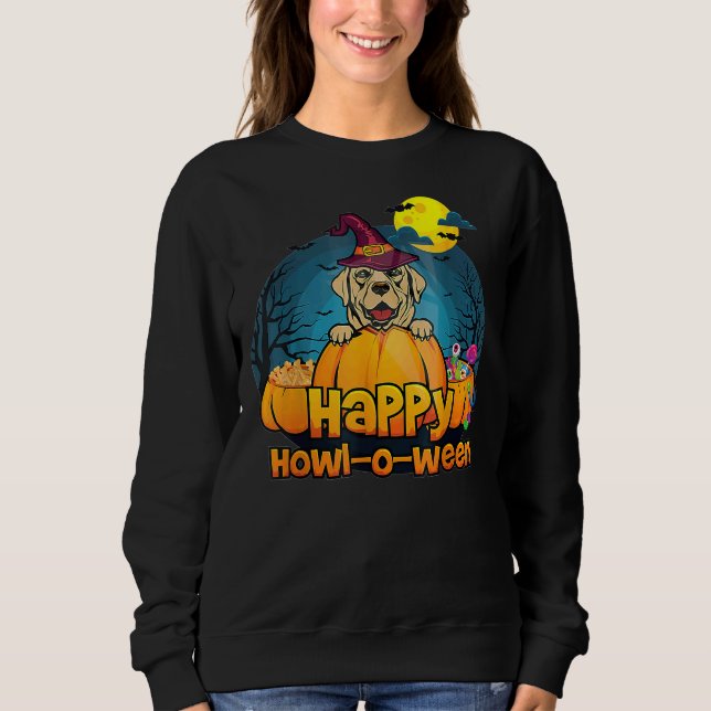 Moletom Feliz Howloween Labrador Retriever Dog Halloween H (Frente)