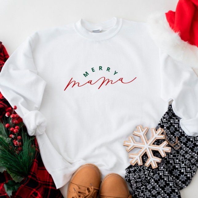 Moletom Feliz Mama Script Christmas Sweshirt (Criador carregado)