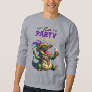 Moletom Feliz Mardi Gras Alligator