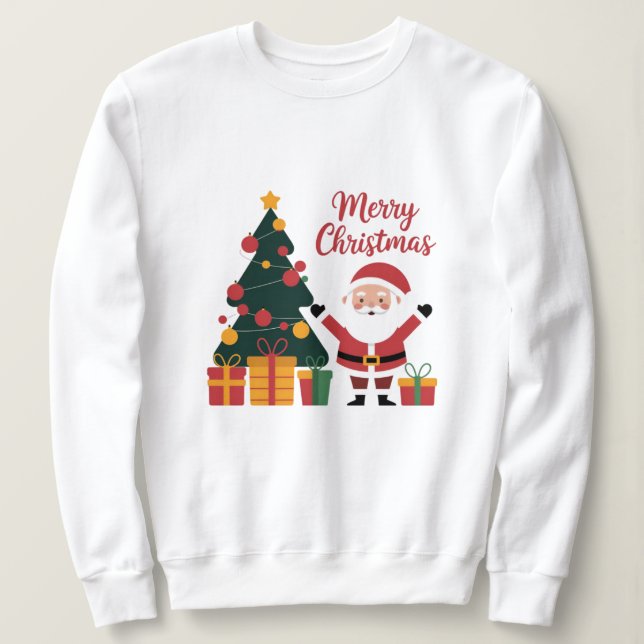 Moletom Feliz Natal Árvore Papai Noel com Presentes (Frente do Design)
