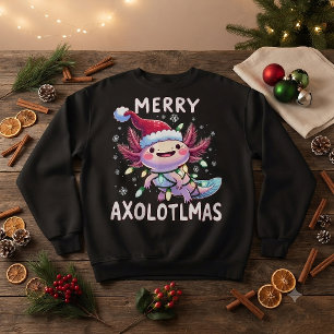 Moletom Feliz Natal Axolotl Luzes Axolotlmas Árvore