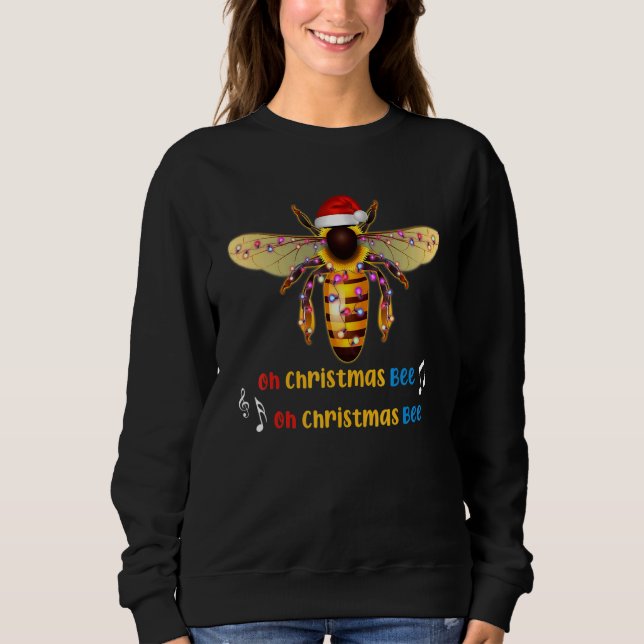 Moletom Feliz Natal Bee Santa Hat Leve Musi Natal (Frente)