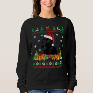 Moletom Feliz Natal Black Lab Dog Ugly Sweater Papais noei