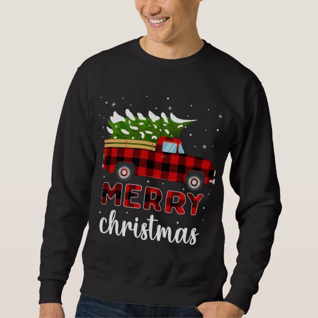 Moletom Feliz Natal Buffalo Tree Red Xadrez (Frente)