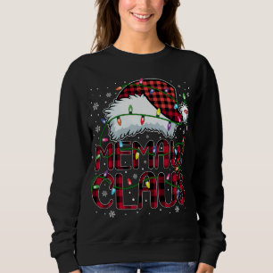 Moletom Feliz Natal Buffalo Xadrez Red Santa Hat Memaw