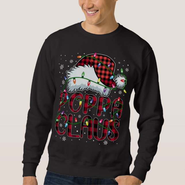 Moletom Feliz Natal Buffalo Xadrez Red Santa Hat Poppa (Frente)