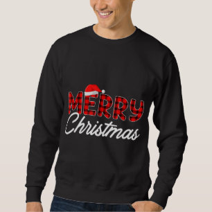 Moletom Feliz Natal Buffalo Xadrez Red Santa Hat Xmas P