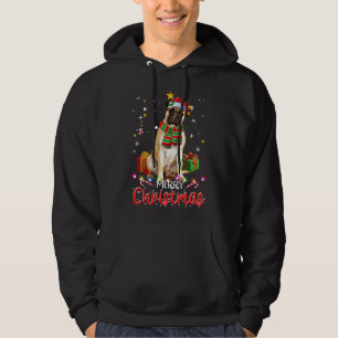 Moletom Feliz Natal Bullmastiff Santa Hat Tree Lights