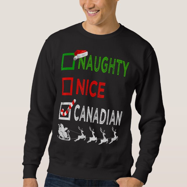 Moletom Feliz Natal Canadiano de Pijamas Engraçado Sant (Frente)
