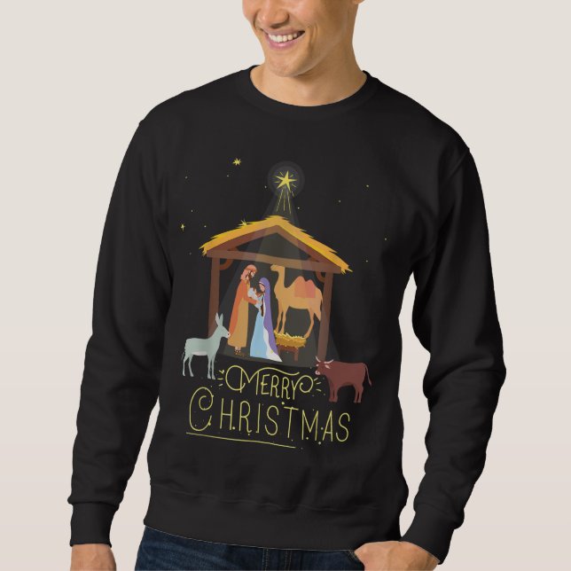 Moletom Feliz Natal - Cena da Natividade na Estrela do Nor (Frente)