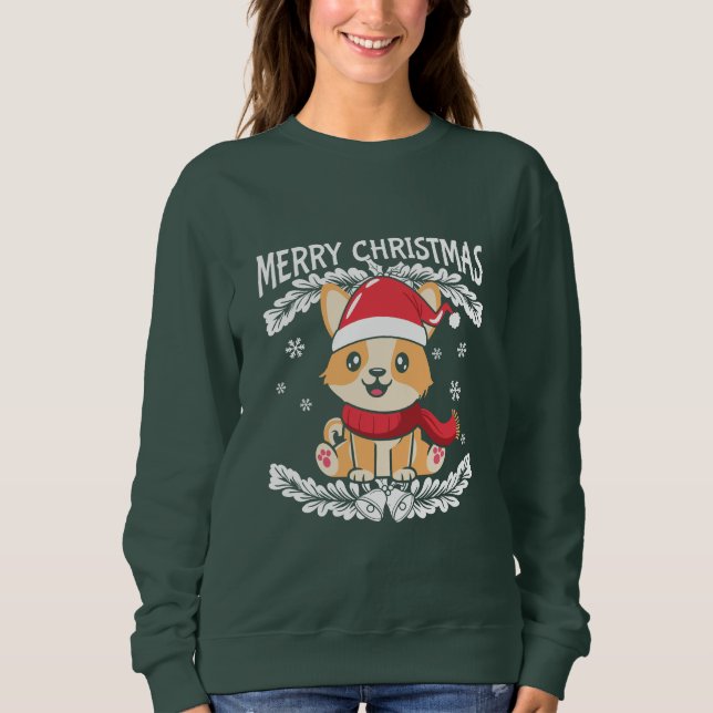 Moletom Feliz Natal Corgi (Frente)