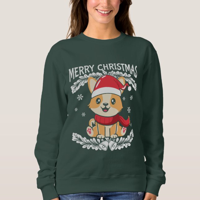 Moletom Feliz Natal Corgi (Frente)