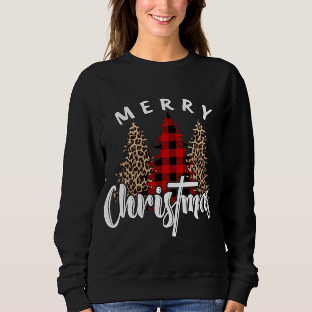 Moletom Feliz Natal Cross Buffalo Xadrez Leopard Impressão (Frente)