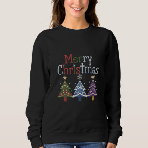 Moletom Feliz Natal Cruz Árvore de Natal Retro