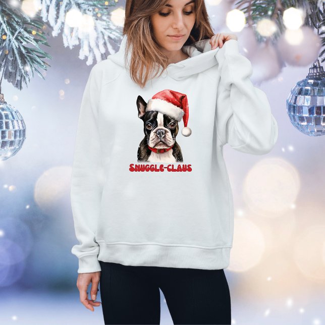 Moletom Feliz Natal de Boston Terrier (Criador carregado)