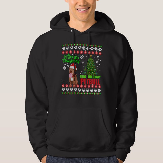 Moletom Feliz Natal De Pitbull Dog Ugly Sweater (Frente)