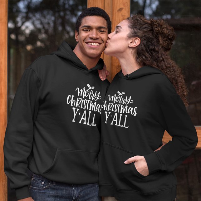 Moletom Feliz Natal de vocês, tipografia branca (Criador carregado)