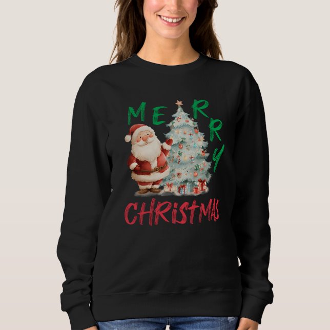 Moletom Feliz Natal Design Árvore Papai Noel (Frente)
