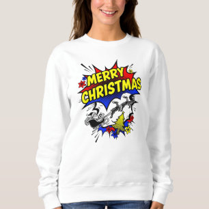 Moletom Feliz Natal em Estilo de Quadrinhos Pop Art