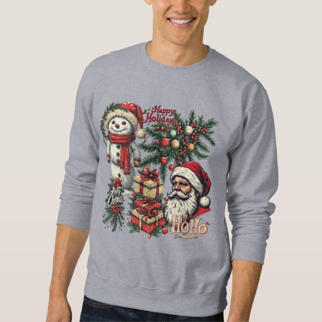 Moletom Feliz Natal em um Cinza (Frente)