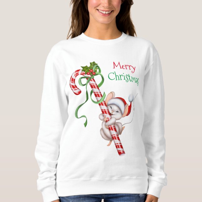 Moletom Feliz Natal - Feriado de Mouse Cane Candy (Frente)