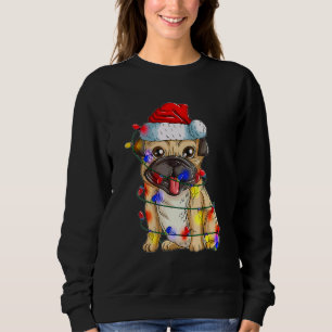 Moletom Feliz Natal Festival de Luzes Xmas Cachorro Pug