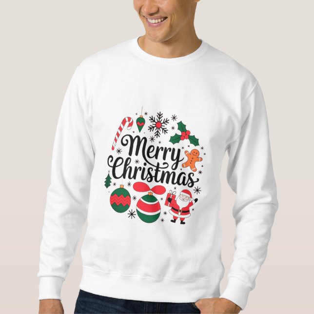 Moletom Feliz Natal, Festivo e Bright t shirt (Frente)