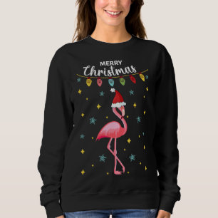 Moletom Feliz Natal Festivo Rosa Tropical Flamingo