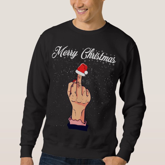 Moletom Feliz Natal Finger Rude Xmas Feia (Frente)