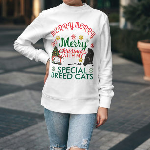 Moletom Feliz Natal Gato Divertido Festa Personalizado Pet