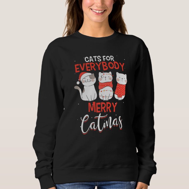 Moletom Feliz Natal Gatos De Natal Para Gato (Frente)