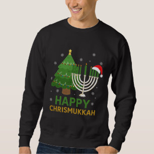 Moletom  Feliz Natal Hanukkah Papais noeis Árvore Judeu Me