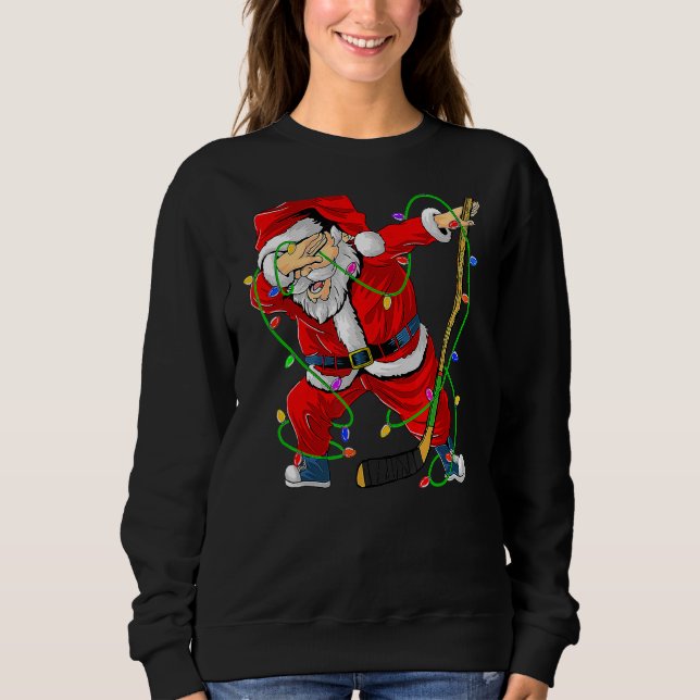 Moletom Feliz Natal Hockey Dabbing Santa Claus Hoc (Frente)