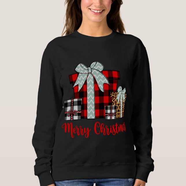 Moletom Feliz Natal Leopard Buffalo Xadrez Natal Pr (Frente)