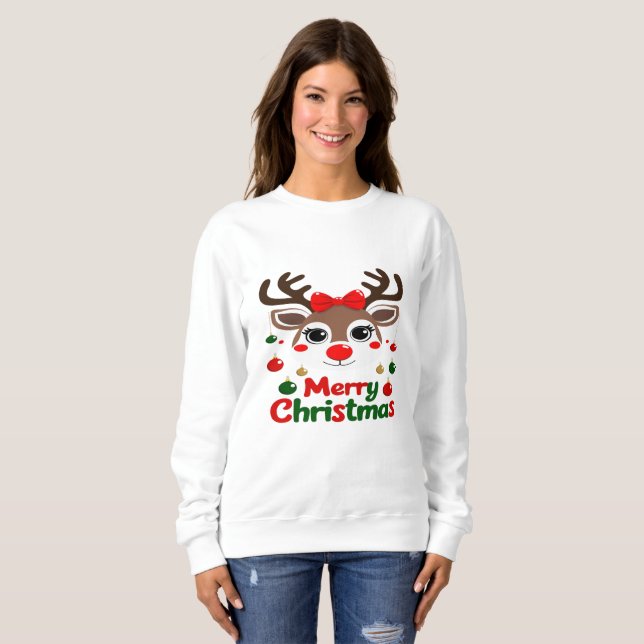 Moletom Feliz Natal – Luzes de Rena e Alegria (Frente Completa)