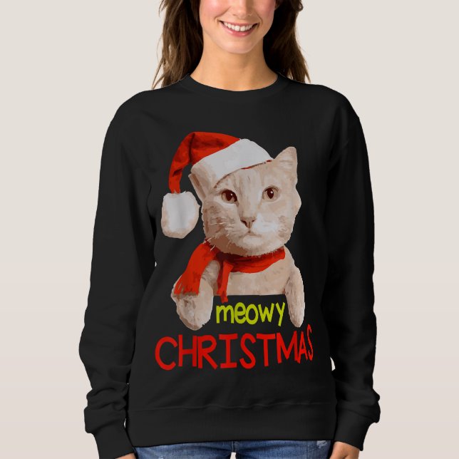 Moletom Feliz Natal Meowy Gatinho Xmas (Frente)