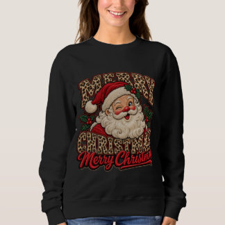 Moletom Feliz Natal Papai Noel Estampa de Leopardo