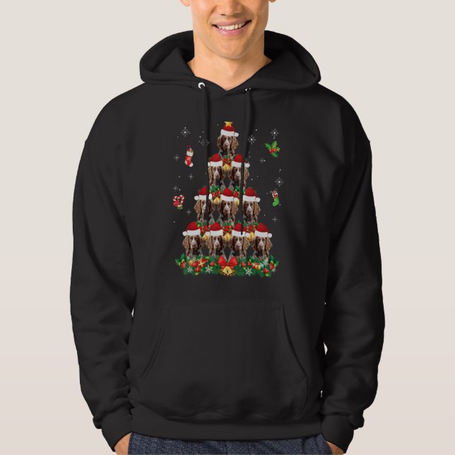 Moletom Feliz Natal Papais noeis de Cachorro Brittany Span (Frente)