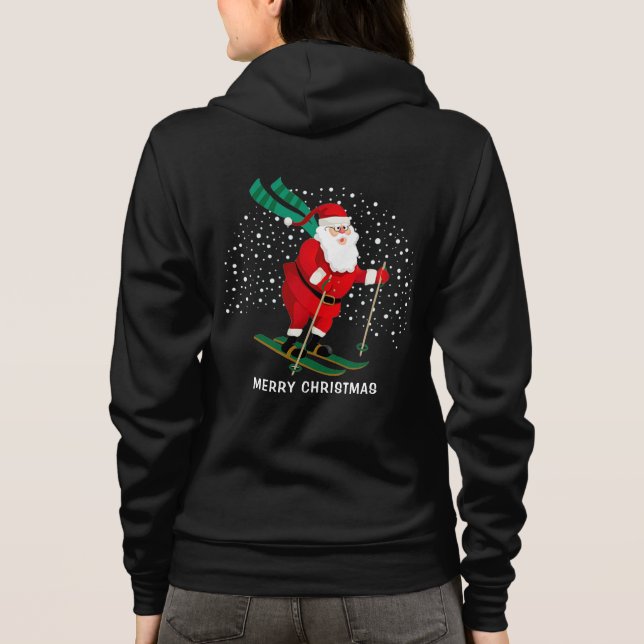Moletom Feliz Natal - Papais noeis de esqui personalizados (Verso)